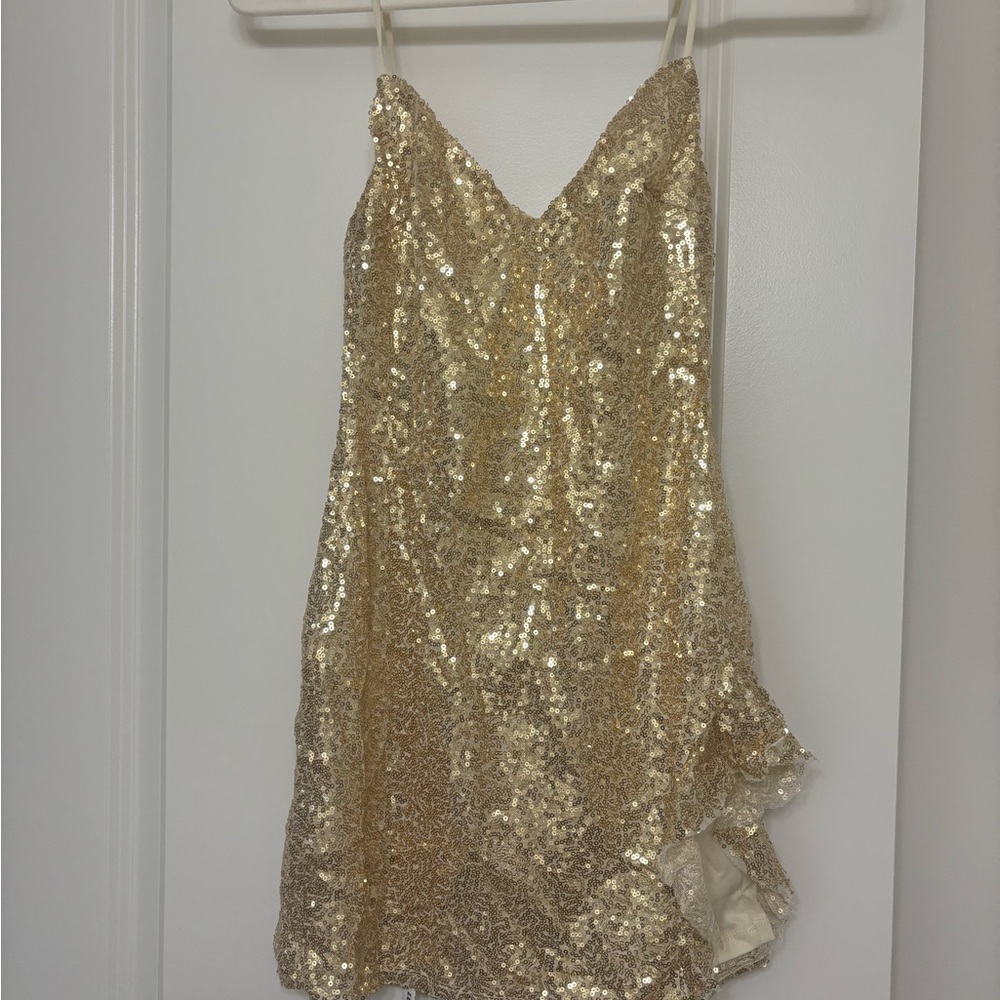 Lucy in the Sky Gold Sequin Dress